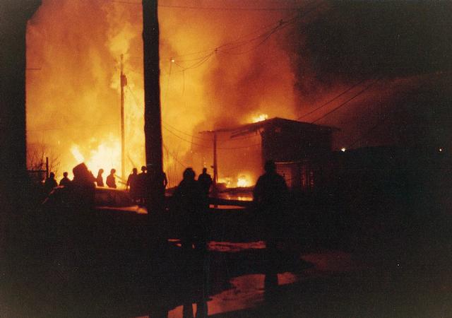 Hutton & Johnson lumber Yard fire February 1980